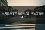 今天谁刷了汤头条热点？评论区已崩溃！