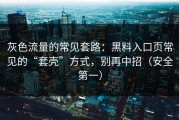 灰色流量的常见套路：黑料入口页常见的“套壳”方式，别再中招（安全第一）