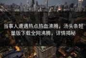 当事人遭遇热点热血沸腾，汤头条轻量版下载全网沸腾，详情揭秘