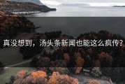 真没想到，汤头条新闻也能这么疯传？