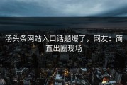汤头条网站入口话题爆了，网友：简直出圈现场