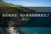 亲历者讲述：汤头条视频那晚发生了什么？