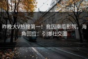 昨晚大V热搜第一！竟因南瓜影院，海角回应：引爆社交圈