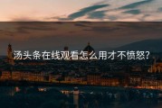 汤头条在线观看怎么用才不愤怒？