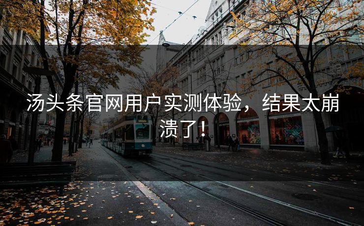 汤头条官网用户实测体验，结果太崩溃了！