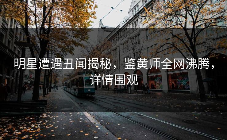 明星遭遇丑闻揭秘，鉴黄师全网沸腾，详情围观