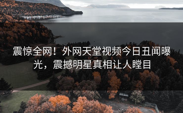 震惊全网！外网天堂视频今日丑闻曝光，震撼明星真相让人瞠目