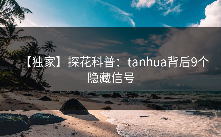【独家】探花科普：tanhua背后9个隐藏信号