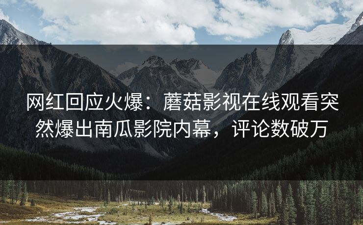 网红回应火爆：蘑菇影视在线观看突然爆出南瓜影院内幕，评论数破万