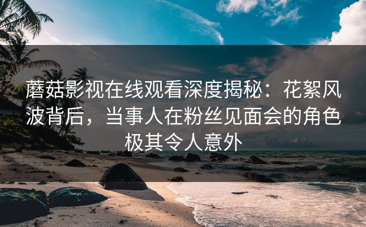 蘑菇影视在线观看深度揭秘：花絮风波背后，当事人在粉丝见面会的角色极其令人意外