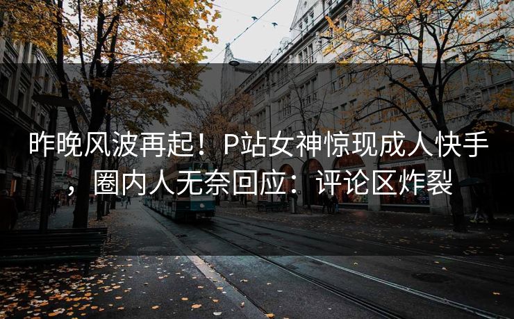 昨晚风波再起！P站女神惊现成人快手，圈内人无奈回应：评论区炸裂